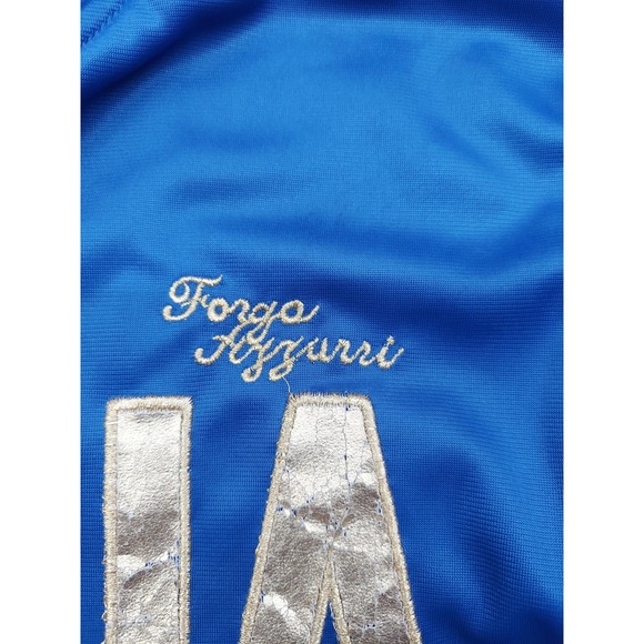 Vtg Italia Track Jacket Medium Blue Full Zip Forza Azzurri Palestra Gold Trim - Picture 8 of 15